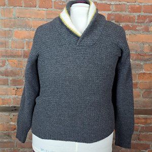 Vintage Bulky Knit By Campus Large Lambs Wool Blend Varsity Long Sleeve  Size S